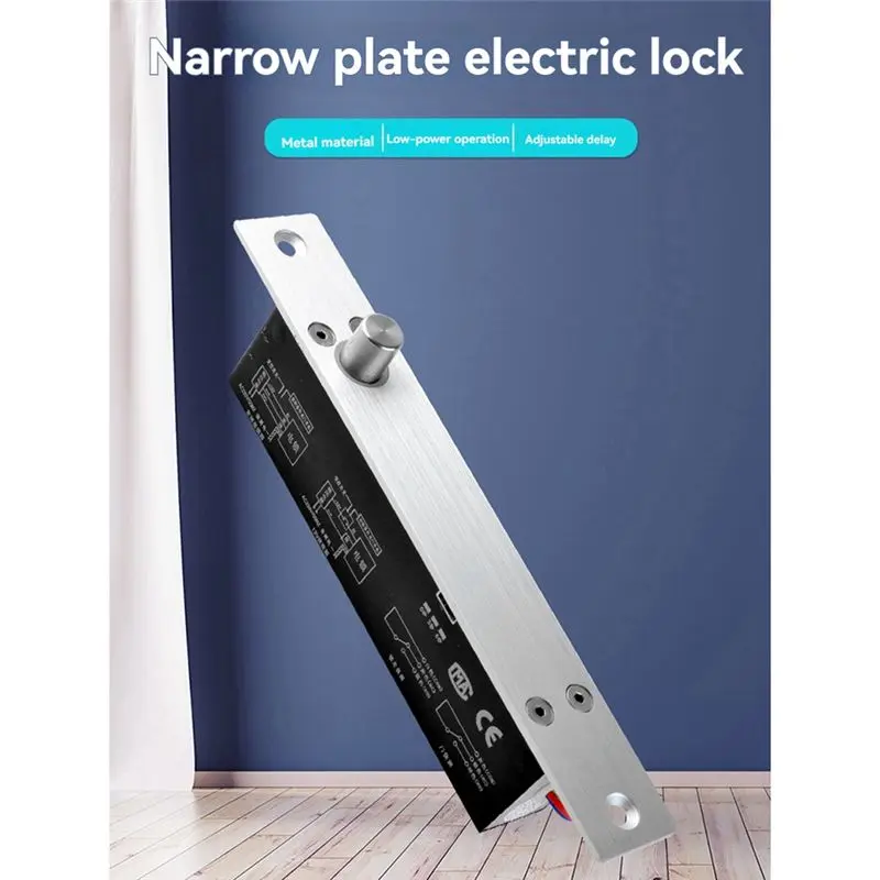 [B24B!】 DC12V Electric Bolt Lock Mortise Deadbolt  2000Kg/4409Lb Force Narrow Type Circuit For Enhanced Daily Security