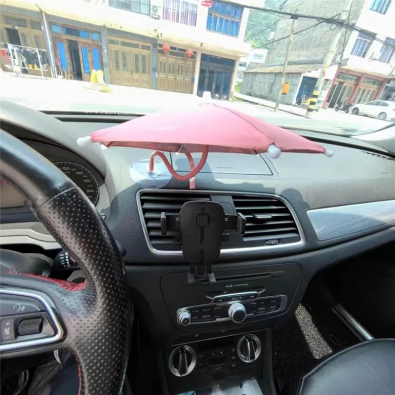 ABZL Ombrello magnetico per telefono Porta ventosa Ombrelli per telefono cellulare per sole per uso esterno e auto Anello girevole per telefono Sun Sh