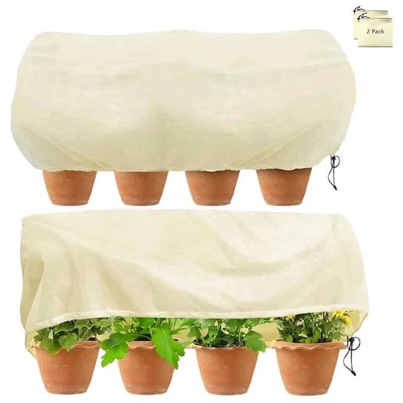 

ABBO-Frost Blanket With Drawstring, Winter Plant Cover For Raised Beds, Rectangular Garden Protection Netting