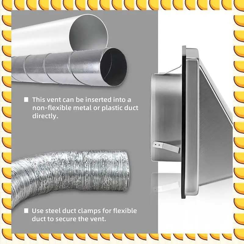 

BAAU 4 шт. 4-дюймовый внешний вытяжной настенный вентиляционный отверстие с мягкой подкладкой и обратным клапаном