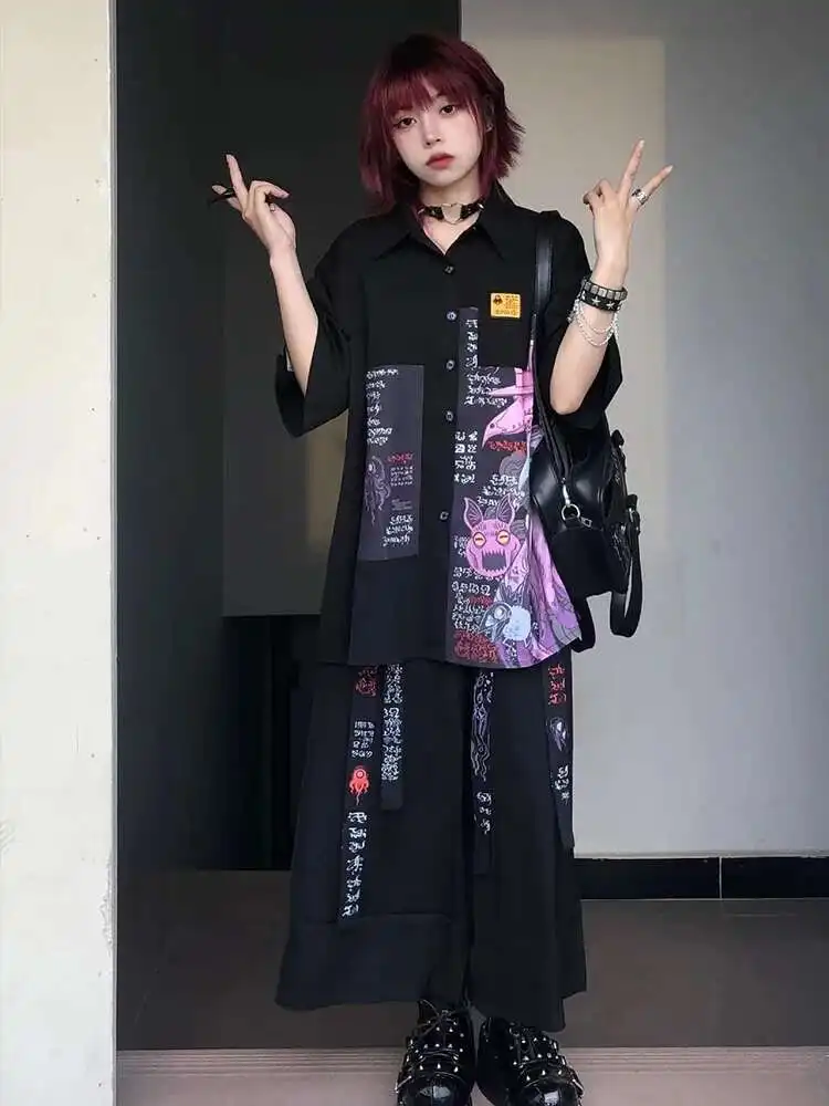 Nieuwe Chinese stijl nationale stijl Han Elements Sweet Cool T-shirt Shirt Zomer revers Tops Los en comfortabel