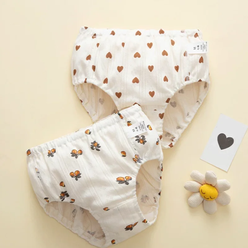 2pcs Adult Underpants Bottom ABDL Cute Print Cotton Briefs High Waisted Intimates Panties Soft Cozy Breathable DDLG Bloomers view 2