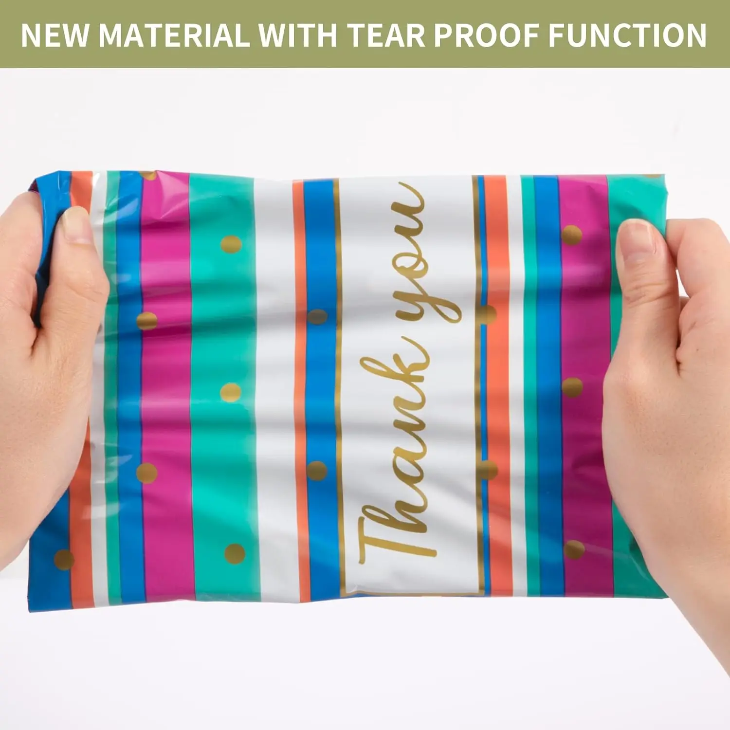 50PCS 25x35 CM Poly Mailers Color stripes Shipping Bags Packaging Bags Mailing Bags for Clothing Gift Packaging