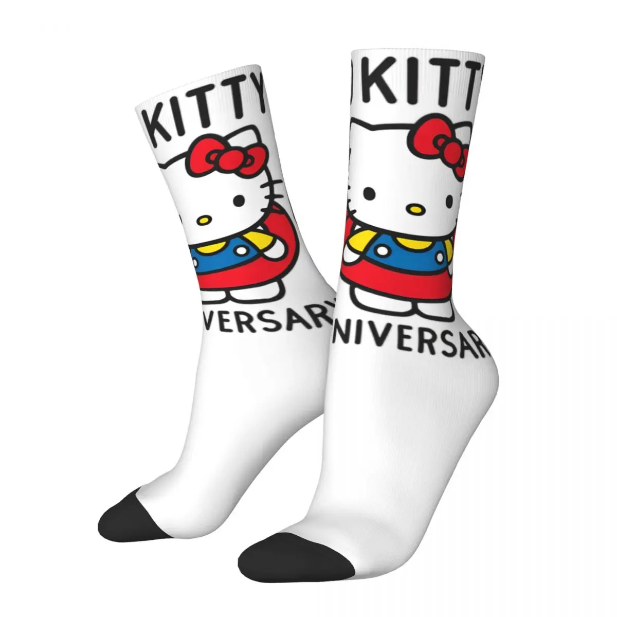 Hello Kitty 50th Accessories Crew Socks Breathable Cute Kawaii Skateboard Middle Tube Socks Soft for Present