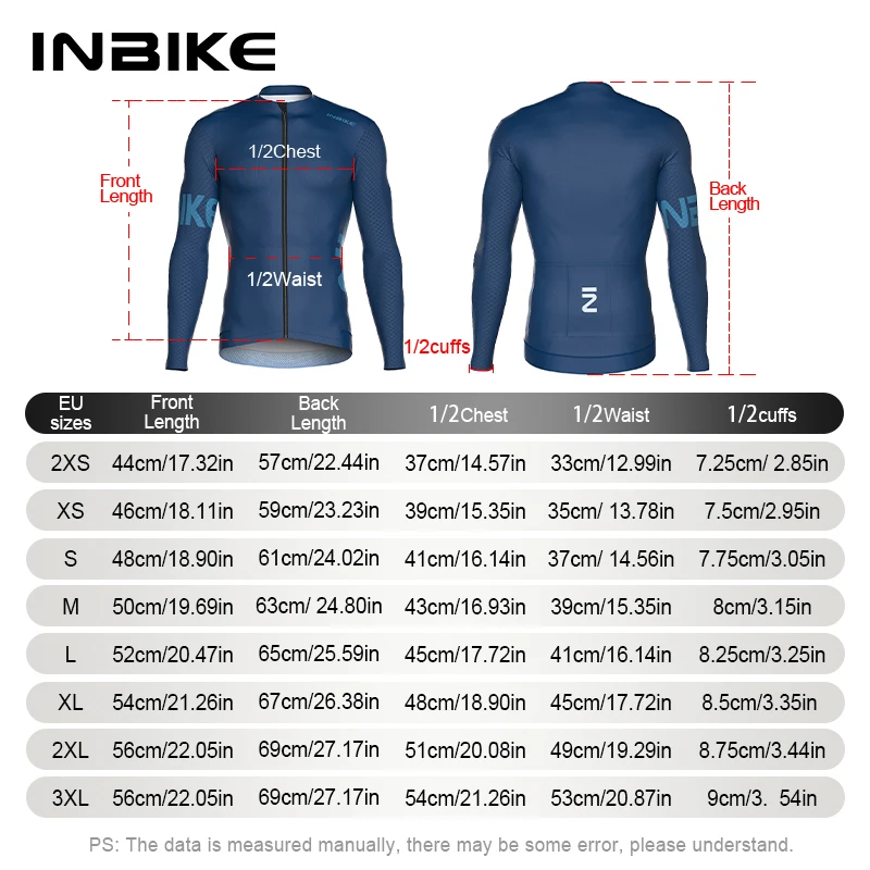 INBIKE Cycling Jersey Long Sleeve Men\'s Top Breathable Cycling Jersey Quick Dry Road Cycling Jersey with Three Pockets