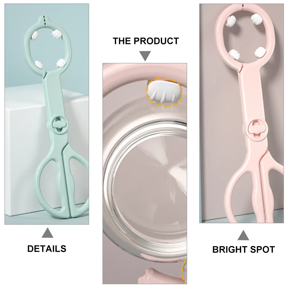 2Pcs Baby Bottle Tong Premium PP Tpe Anti-Slip Heat-Resistant Feeding Bottle Clamp Ergonomic Scissor Shape Long Handle