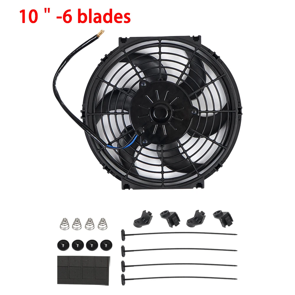 Universele 7/9/10/12/14/16 Inch 12V 80W 2100RPM Auto airconditioning Elektronische Radiator Koelventilator Blade Elektrische Cool Kit - afbeelding 1