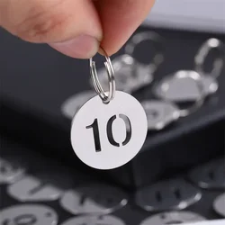 10PCS Hollow Number Plate Key Label Tags Stainless Steel Digital Tag DIY Key Chain Pendant Luggage Labels Hanging Accessories