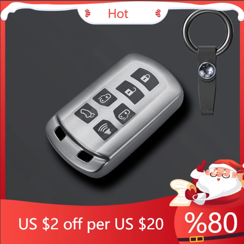 

Hot 6 Bottons Grey Tpu Car Key Fob Case Cover Shell for Toyota Sienna Se Tacom 2015 2016 2017 2018 2019 2020 c Interior Stickers