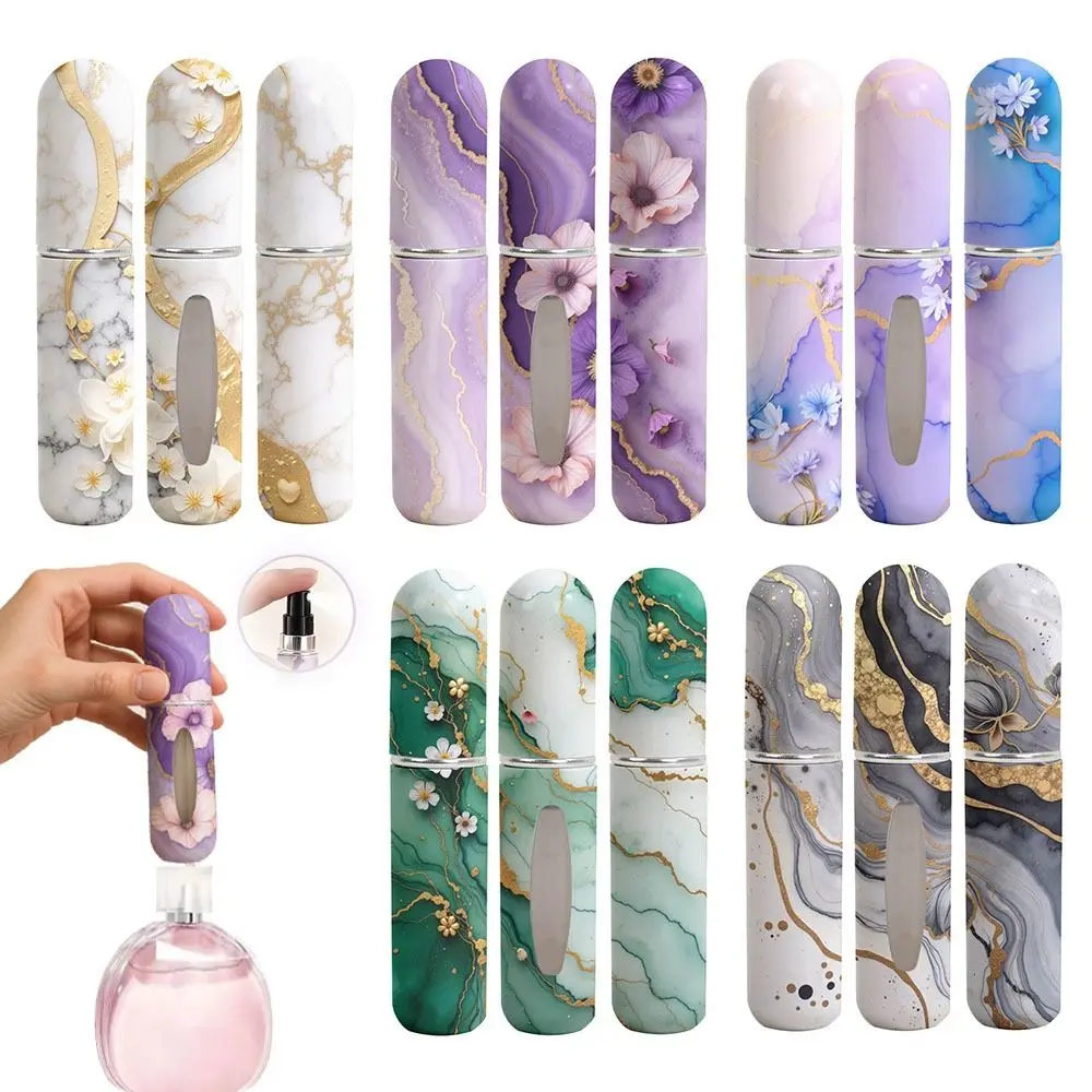 Przenośny mini flakon na perfumy 5 ml, wielokrotnego użytku, szczelny, z rozpylaczem, obrotowy, puste pojemniki kosmetyczne, podróżny.