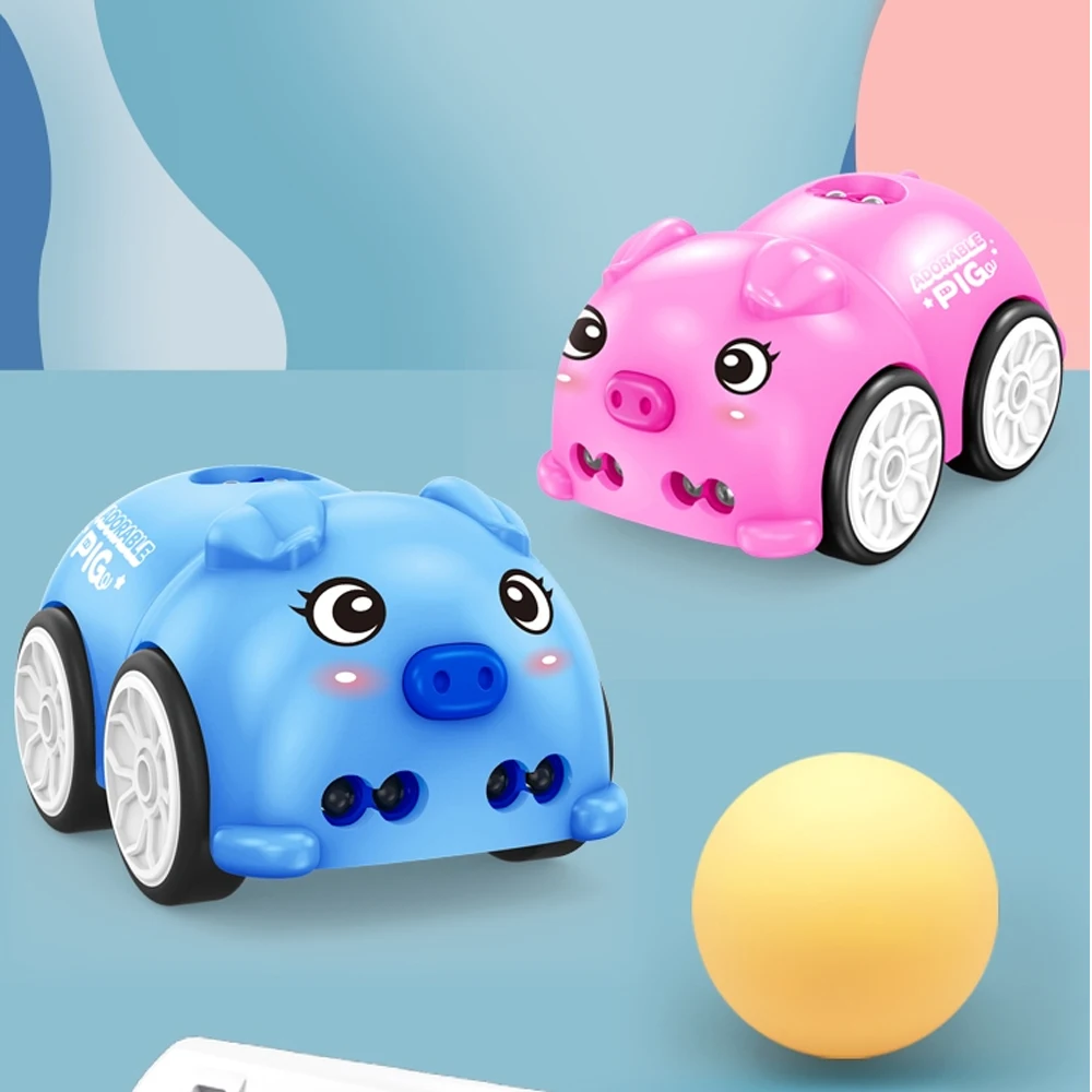 2.4G Magic Cartoon Intelligent Sensor Electric Rc Car Radio Remote Control Mini Pig Cars Music Toys for Boys Kids Birthday Gifts