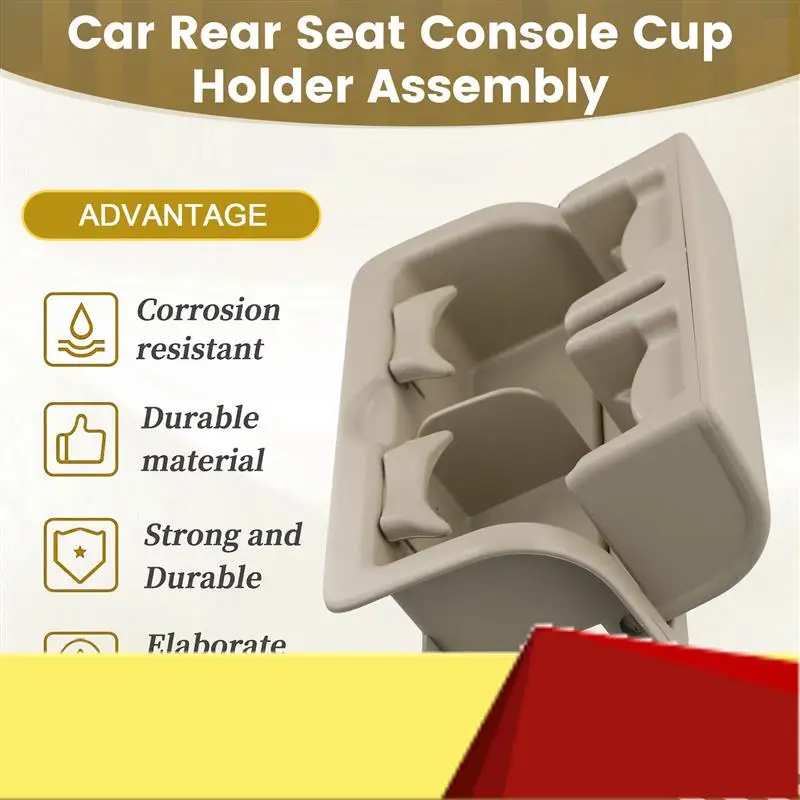 

Car Rear Seat Console Cup Holder Assembly Insert Cup Holder Cover 88741-1LK3D For Nissan Armada Infiniti QX56 QX80 Beige-M53K