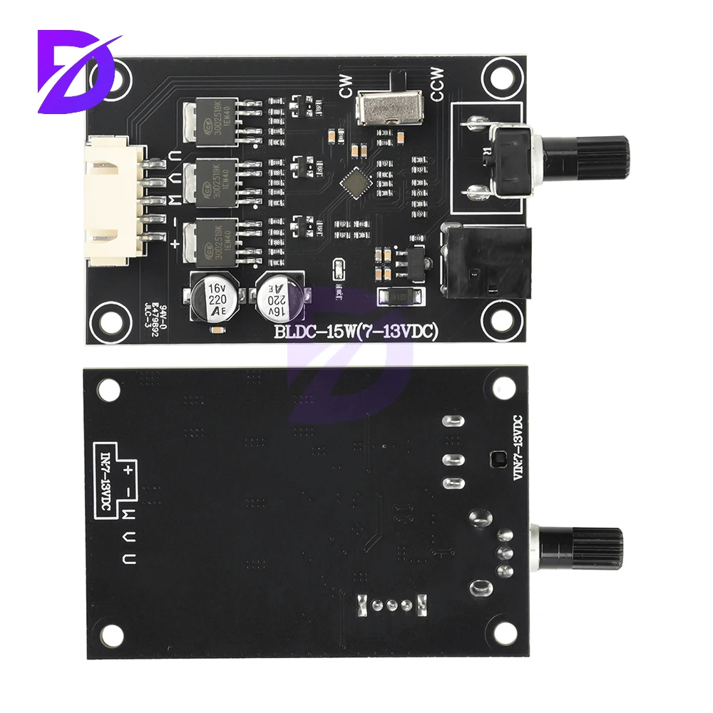 3 Phase BLDC Motor Speed Controller with Adjustable Switch, 7-13V DC Input, Compact Design for Hard Drive & Industrial Use