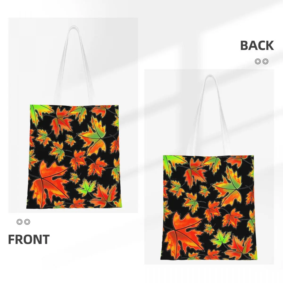 Fall Autumn Leaf Fall Leaves Maple Leaves Red And Orange Leaves Shopping Bags Folding Canvas The Tote Bag Ladies Shoulder Tote