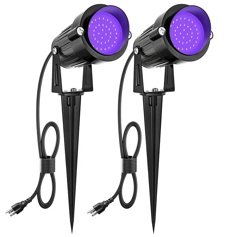 10w Garden Lawn Lamp Path Spotlight Outdoor Tree Lighting Christmas Halloween Yard Decoration Party Supplies Purple Lights Park