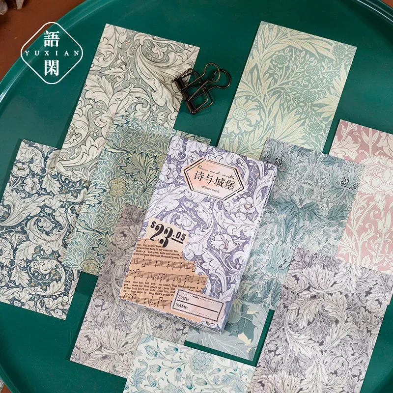 60 sztuk Vintage, w kwiaty papier typu kraft sztuka dekoracyjna śmieci dzienniku Ephemera antyczne kolaż Album DIY Scrapbooking papierowy materiał