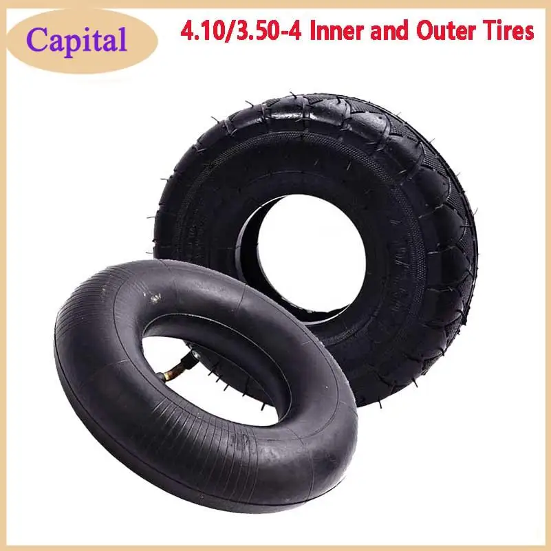 Replacement of Handcart Tires 4.10/3.50-4 Elderly Pedestrian Tires Three way Wheelchair Inner and Outer Tire Remodeling Parts