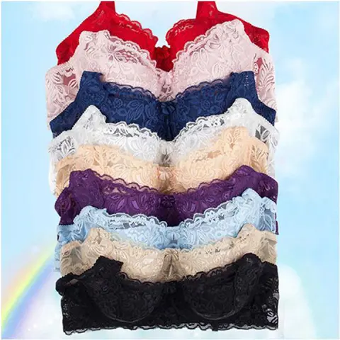 ใหม่เซ็กซี่ดอกไม้ลูกไม้ Bras ผู้หญิงฤดูร้อนบาง Push Up Brassiere สีทึบ Comfort Breathable ชุดชั้นในหญิงแฟชั่นชุดชั้นใน