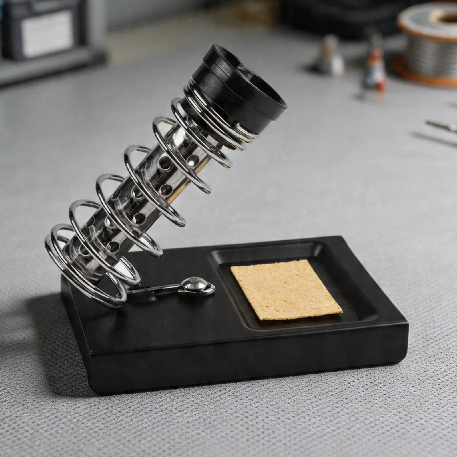 1pc Soldering Iron Stand Metal Support With Cleaning Sponge For Electric Soldering Iron Accessories Easy Maintenance
