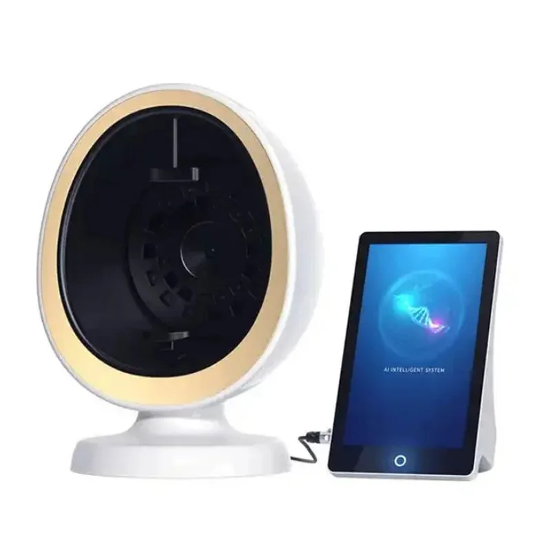 ثلاثية الأبعاد AI مرآة سحرية محلل الجلد ماسح ضوئي للوجه المهنية كشف تجاعيد حب الشباب معدات صالون تجميل جهاز تشخيص الجلد