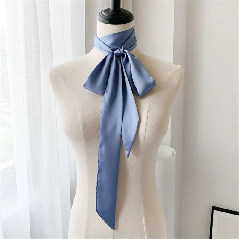 Hand Tied Hairband Silk Scarf Neck Scarf Women Long Ribbon Hair Scarf Hairtie