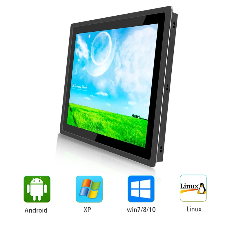 Komputer Industri All-in-One dengan Win10 IPS VGA/USB/Wifi Core Generasi ke-2 I3 I5 DDR3 Layar Sentuh Panel PC All in One