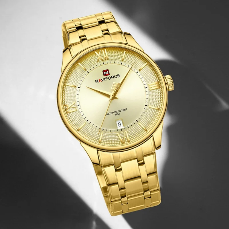 

Top Brand NAVIFORCE Men's Watches Stainless Steel Week Date Clock Waterproof Luxury Male Quartz Wristwatches Relogio Masculino