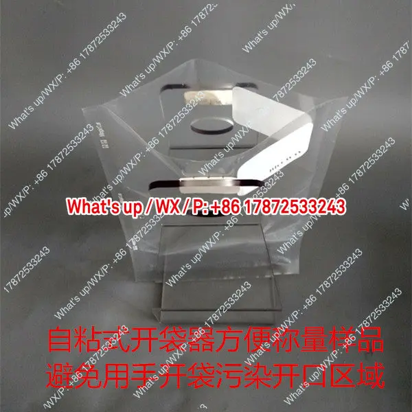 Laboratory homogenizer bag opener with self-adhesive bag holder 400ml homogenizer bag can be used with filter and tear off port