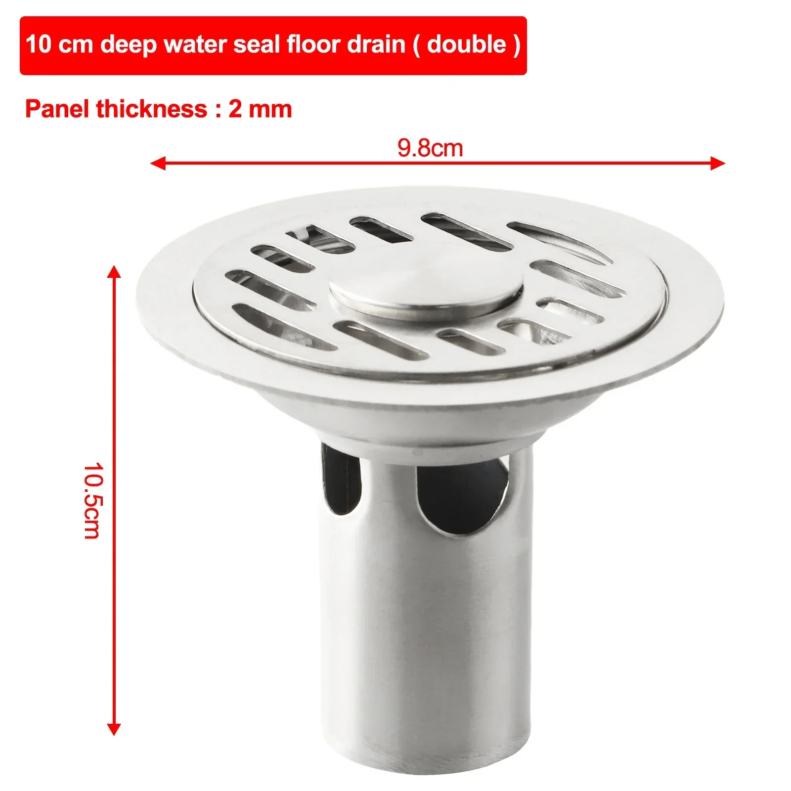 Brand New Bathroom Garage Basement Toilet Floor Drain Water Filter Cover Bathroom Accesories Stainless Steel Thickened 10cm