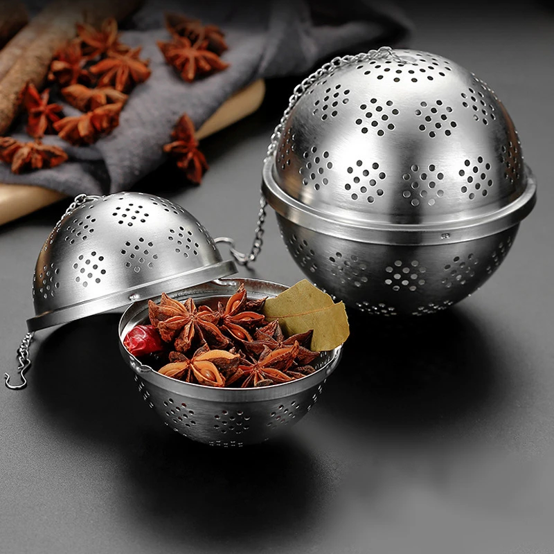 Stainless Steel Tea Leaf Infuser Strainer Spice Mesh Sieve for Brewing Teapot Tea Filter Seasoning Ball Kitchen Accessories