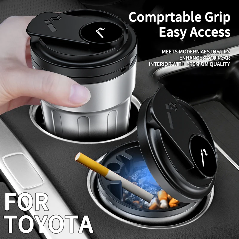 Car Ashtray For Toyota Corolla Levin Camry Prius GR86 GR Supra RAV4 Highlander Kluger Prado Alphard Vellfire Yaris C-HR Tundra