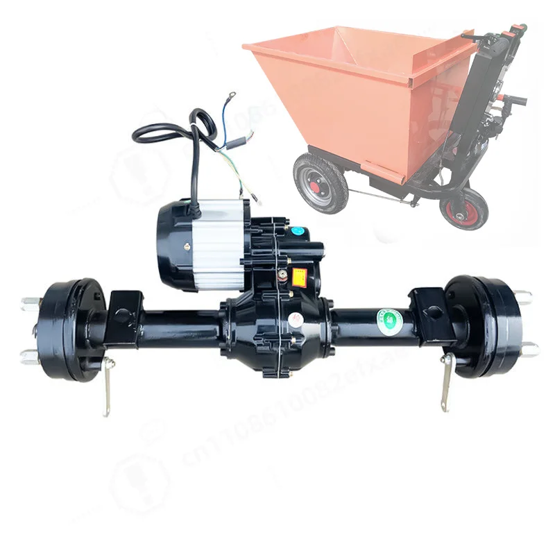 70cm 48V 700W Brushless Motor Differential Rear Axle Kit, Gear Reducer Drum Brake for Electric Trike Conversion