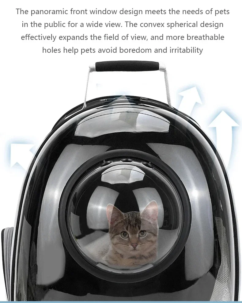 Atmungsaktiver Tragbarer Haustier-Rucksack Transparente Raumkapsel-Tasche für Katzen und Hunde - Haustiertransport mit Komfortgriffen – Detail 5