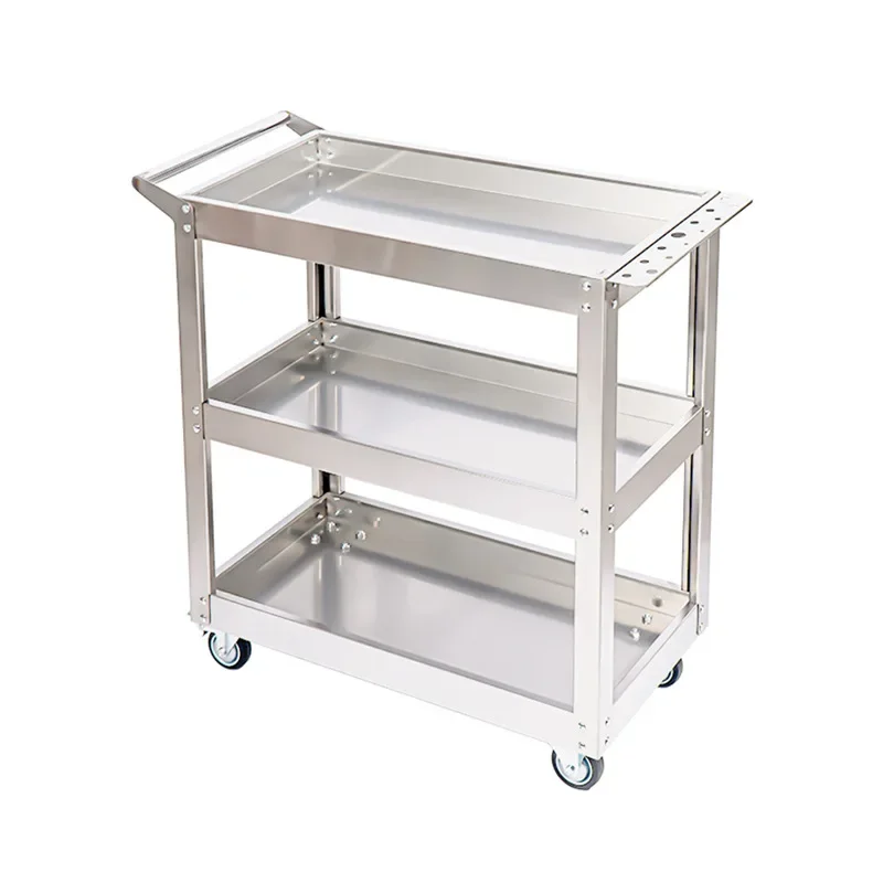 Stainless Steel Cart Tool Car Two Or Three-Layer Auto Repair Thickened Multifunctional Stand Drawer Workshop Maintenance Factory