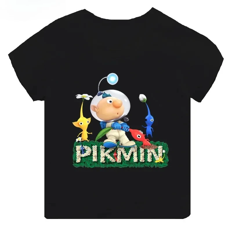 Hot Sale Video Game Pikmin 4 Print Cartoon Kids T-shirt Girls Clothes Fashion Harajuku Kawaii T-shirt Women's Y2K Clothing