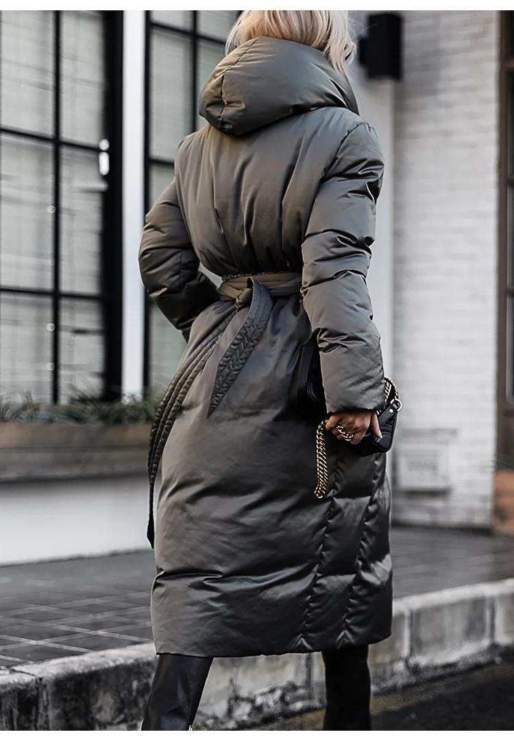 2024 Winter New Women\'s Down Coat Loose Commuter Leisure Windproof Hooded Oversize Down Coat