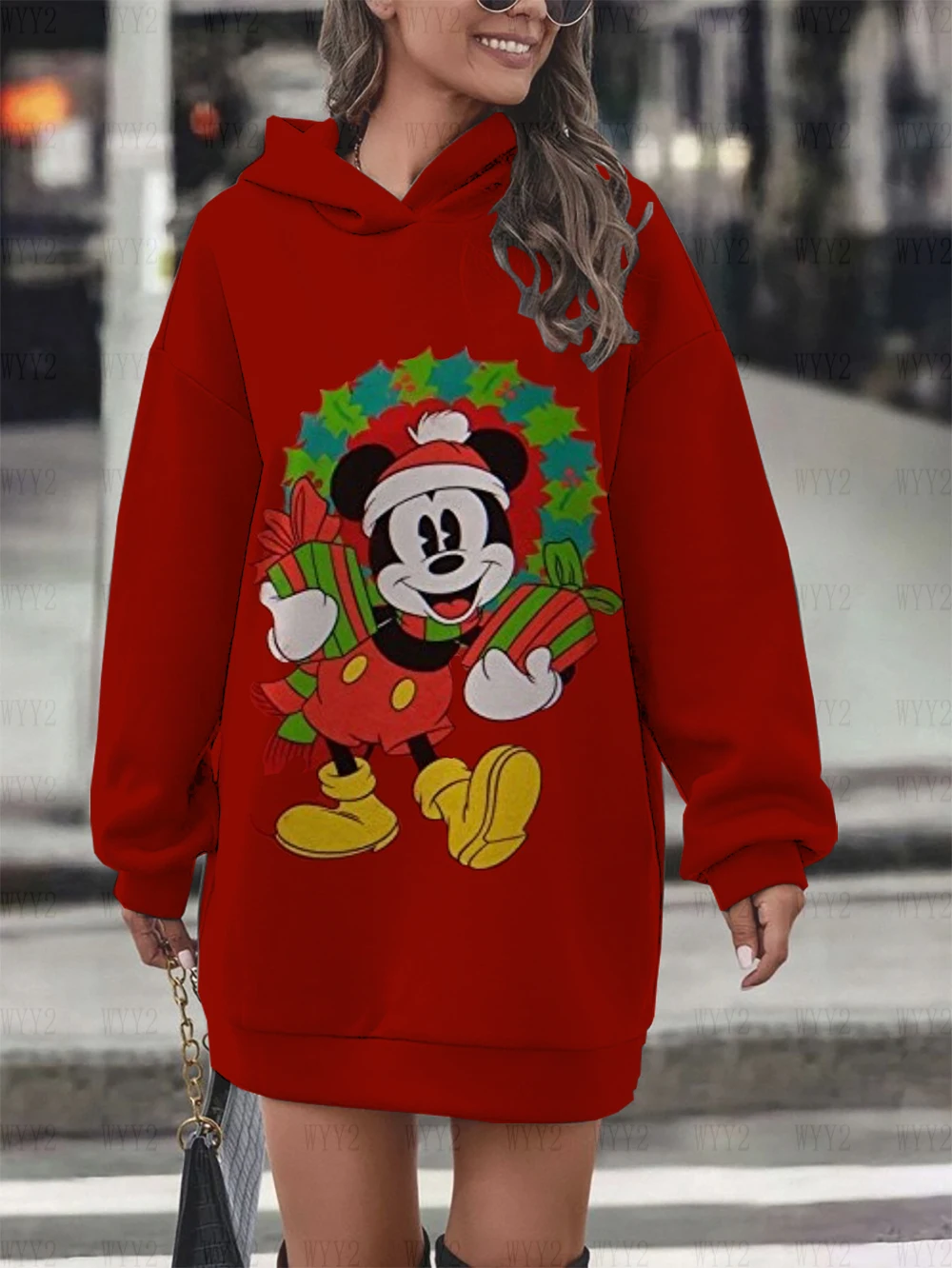 Women Hot Sale New Autumn and Winter Christmas Gift Fashion Casual Dress Disney Mickey Mickey Mouse Print Hoodies Sweatshirts