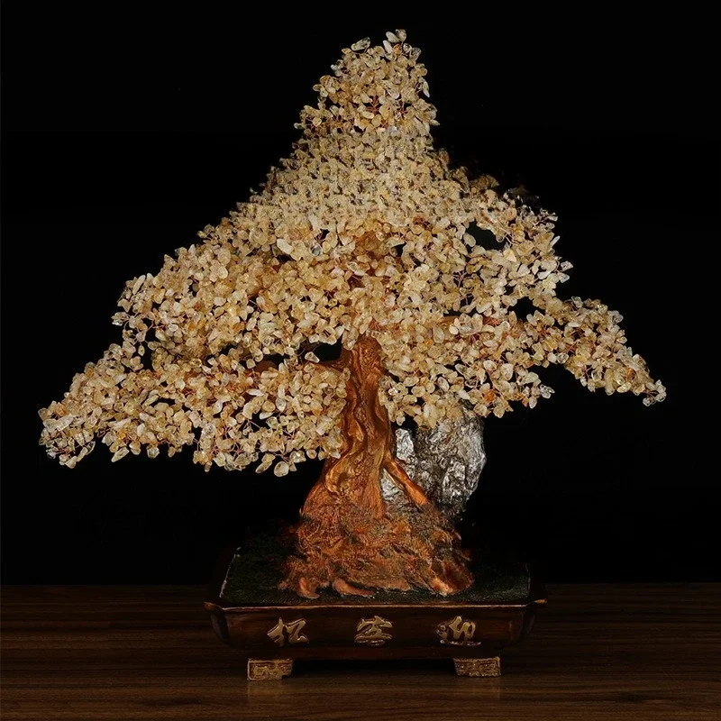 Natural citrine welcome pine, opening ornaments, decorations, gifts for new homes in the entrance