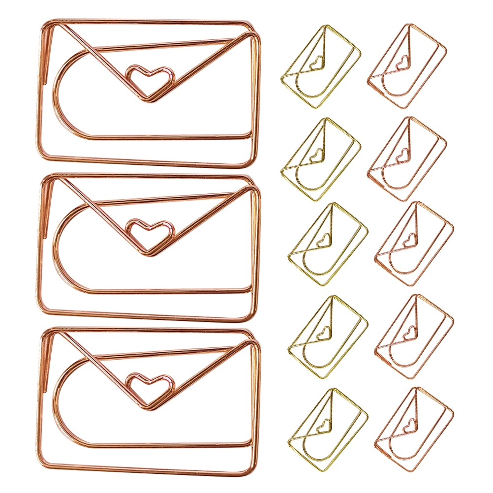 

20 Pcs Envelope Paper Clips Metal Assorted Sizes Cute Cartoon Office Supplies Pink Bulldog Document ganizer Novelty