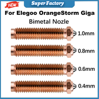 Upgrade Bimetallic Nozzle For ELEGOO OrangeStorm Giga 300℃ High Temperature Printing 3D Printer Replace Part More Wear-Resistan