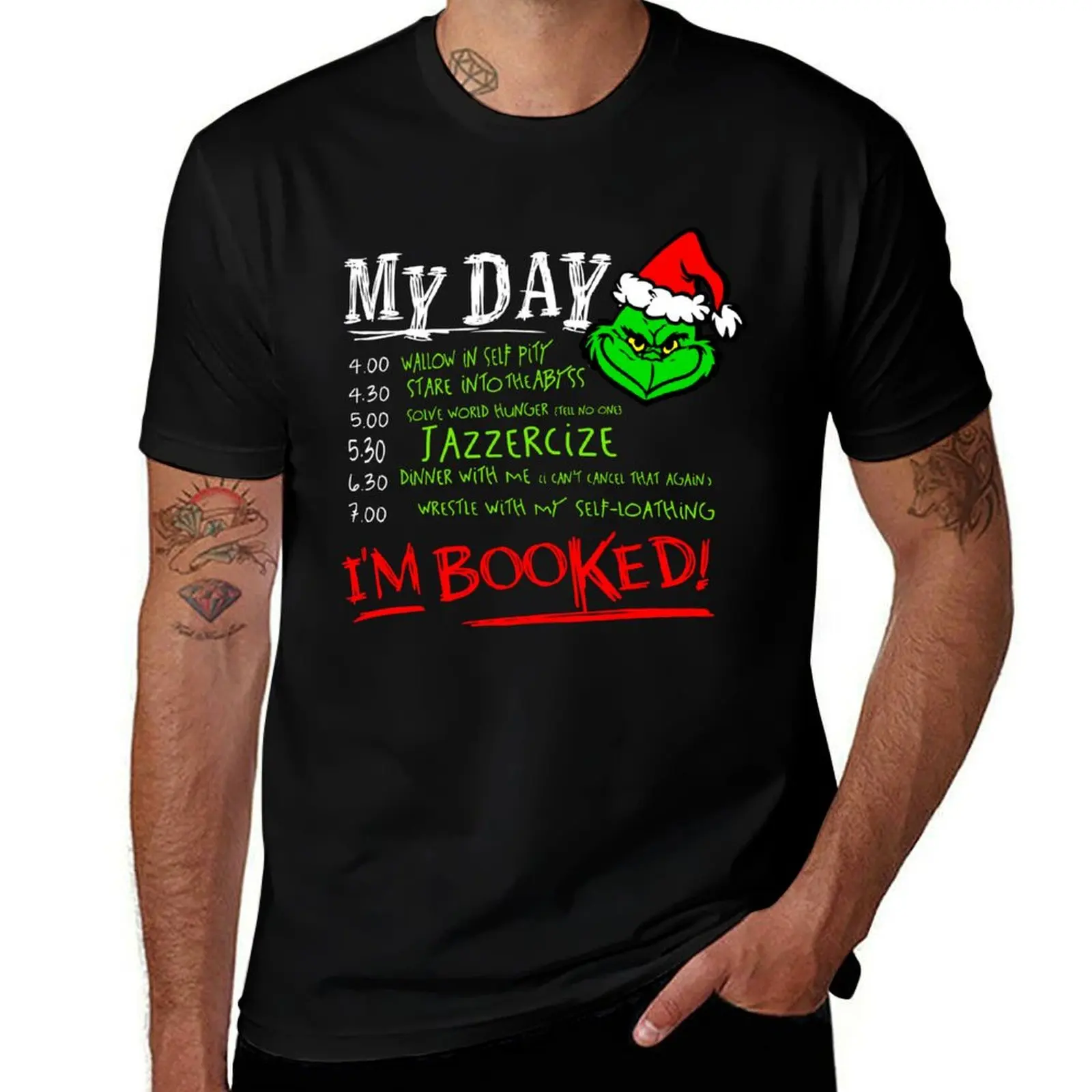 

My Day I’m Booked Christmas T-Shirt man t shirt summer t shirt for man 100 percent cotton