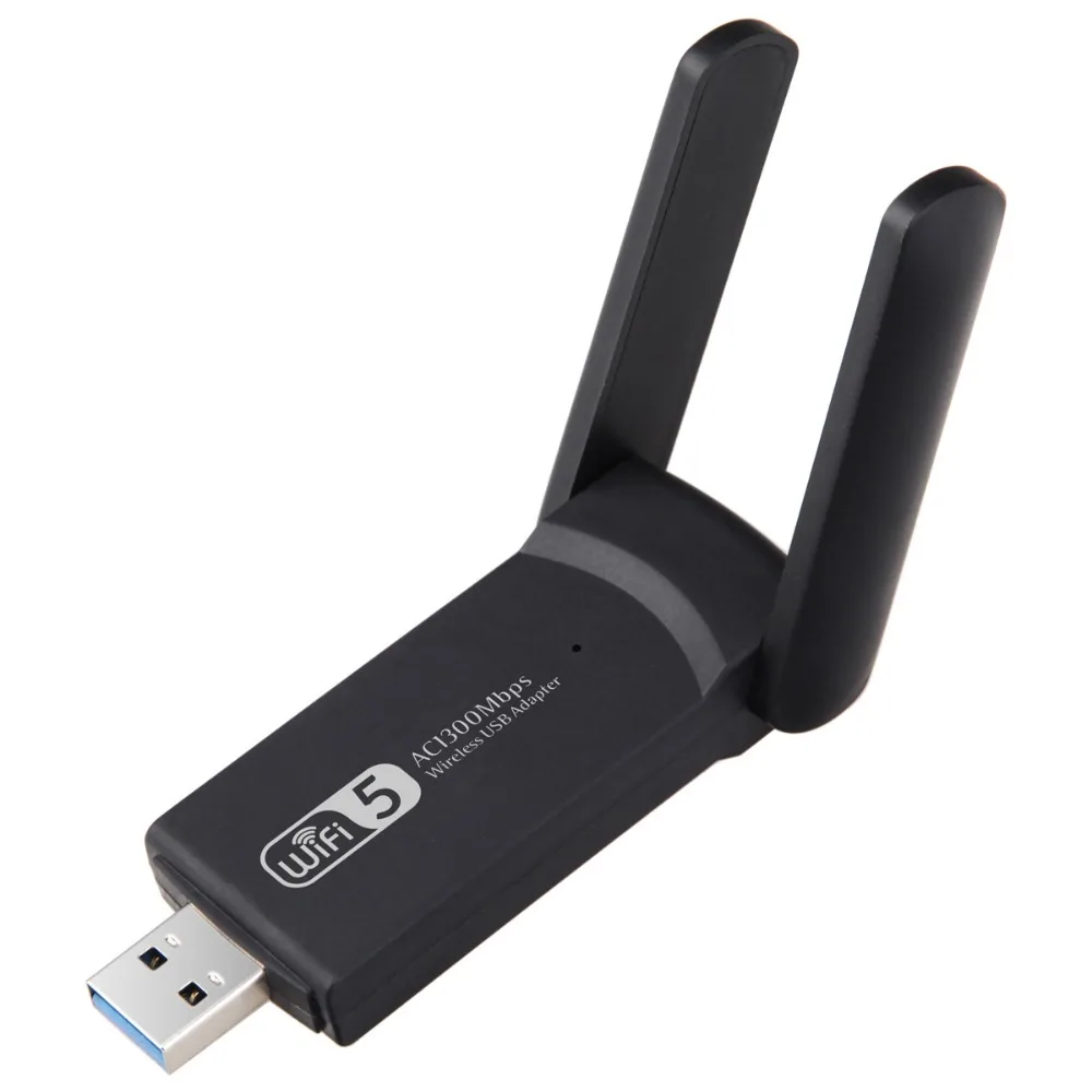 

Двухдиапазонный Wi-Fi USB-адаптер 2 конструкции антенны 2,4 Г/5 ГГц 1300 Мбит/с Wi-Fi-ключ Интерфейс USB3.0 Мощная беспроводная сетевая карта