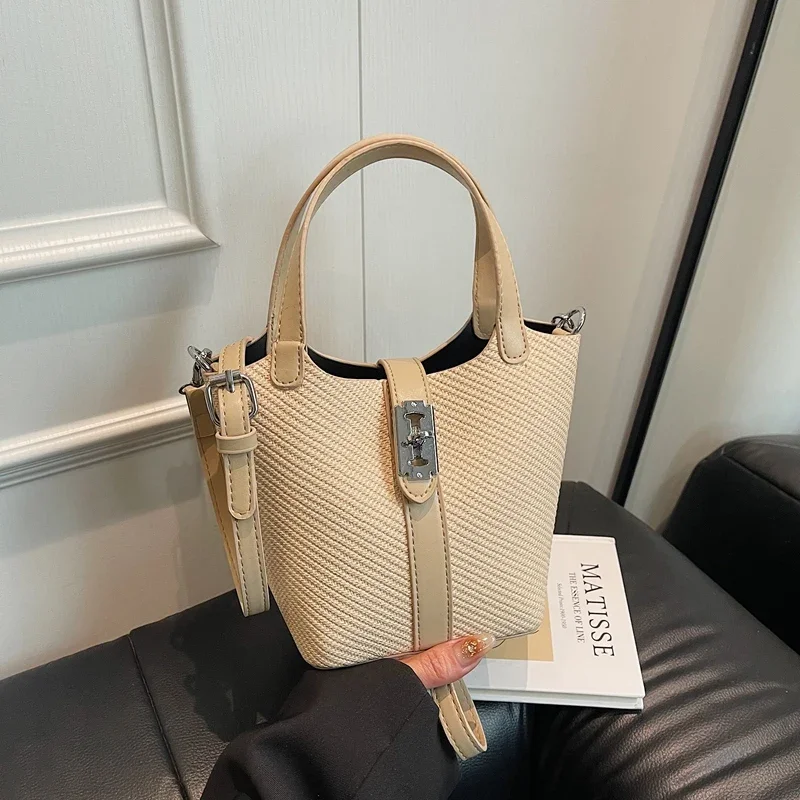 

Роскошная минималистичная большая сумка для женщин, винтажная кожаная сумка через плечо, дизайнерская Парижская модная пригородная сумка на плечо