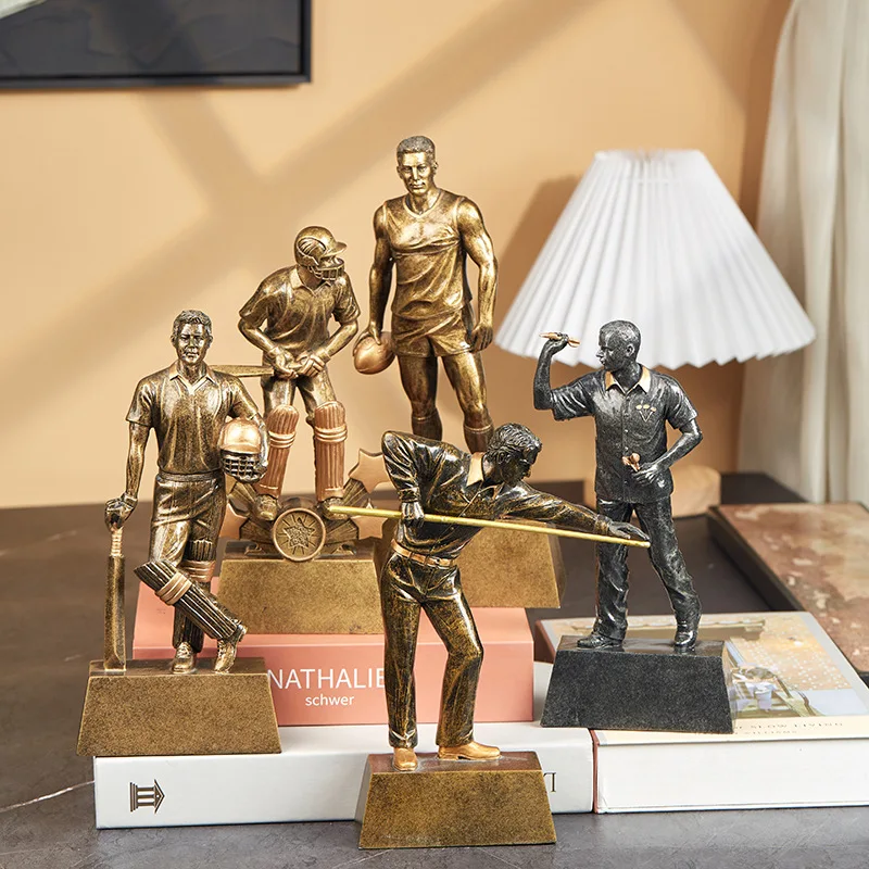 New American Style Sports Figure Series Resin Decoration Sculpture Wine Cabinet TV Cabinet Office Desktop Decoration Trophy Gift