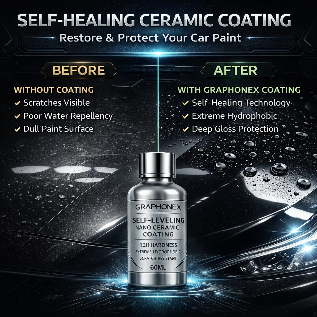 GRAPHONEX Professional Ceramic Coating( 60ML) 12H Hardness Car Paint Protection, Super Hydrophobic Nano Coating