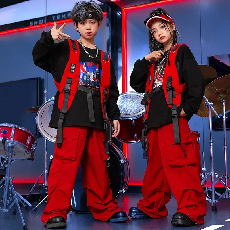 Kinderkostüme für Jungen, Street Dance, coole, hübsche Weste, Bühnenkostüme für Mädchen
