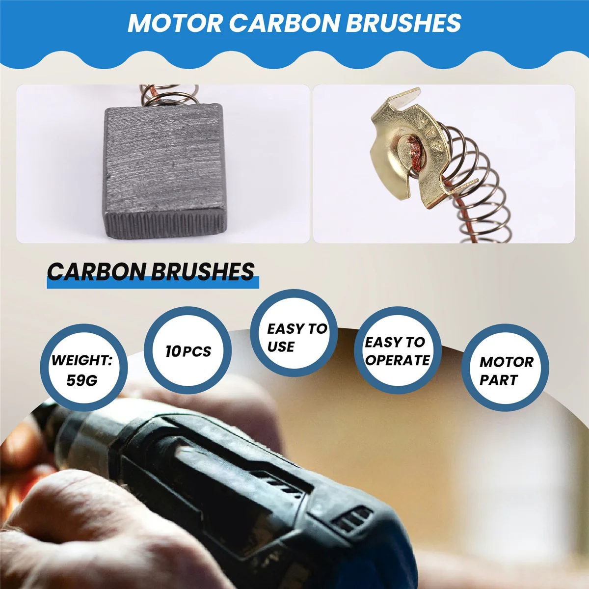 A03V 10 قطعة أداة كهربائية فرش كربون 18x16x7 مللي متر CB203 لماكيتا