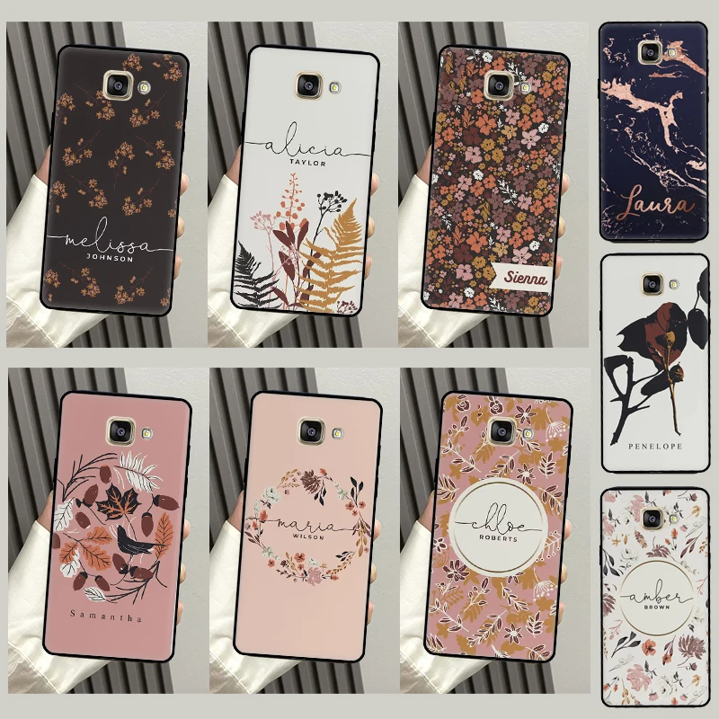 Custom Autumn Leaves Botanical Name Case For Samsung Galaxy J3 J5 J7 2016 J1 A3 A5 2017 J4 J6 Plus A6 A8 A9 J8 2018 Back Cover