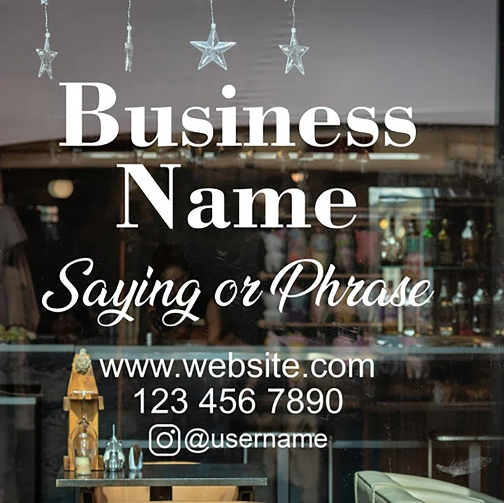 Custom Window Decal - Customizable Business Restaurant Coffee Shop Storefront Glass Sticker - Company Name Logo Door Vinyl Lette