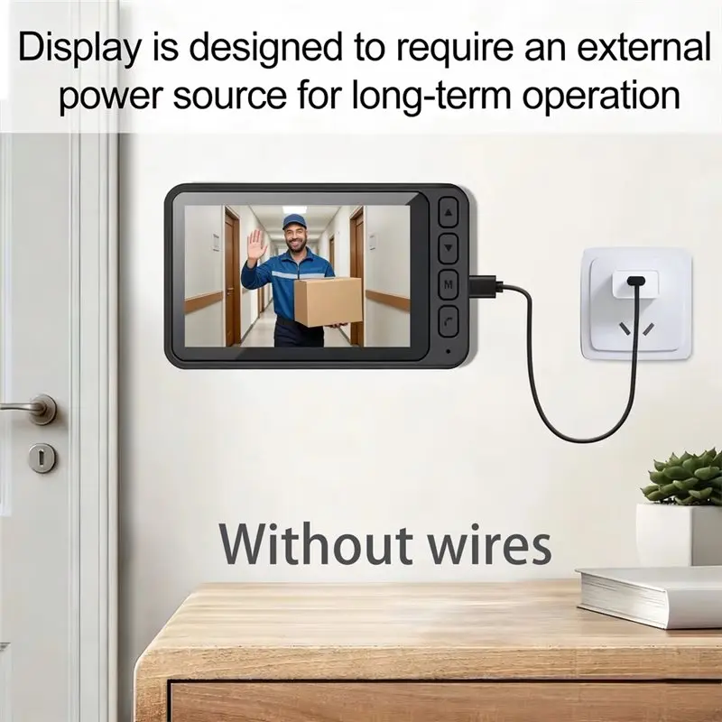 Smart IPS Full-Color Display 720P For Home Security Video Doorbell With Motion Detection,Night Vision Visual Bell Door